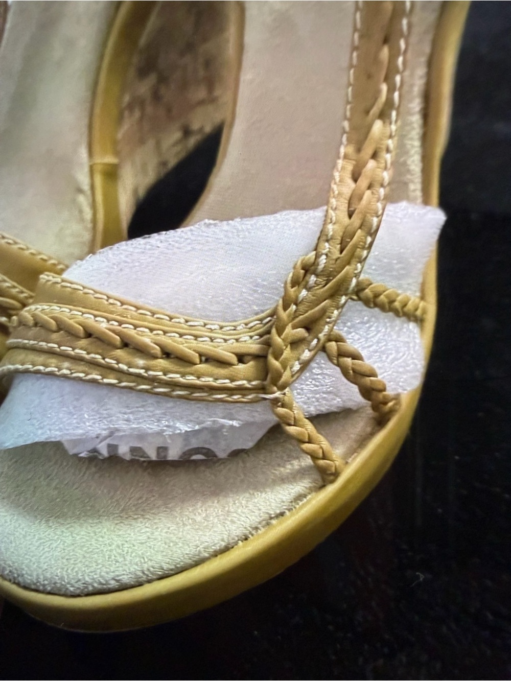 Bonnibel Gold and Tan Wedge Sandals - Picture 3 of 13